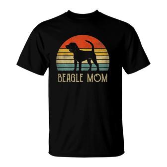 Womens Vintage Beagle Dog Mom Mother Day Gift For Dog Lover T-Shirt | Mazezy