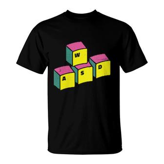 Womens Wasd Pc Computer Games Video Game Gaming Gamer T-Shirt | Mazezy