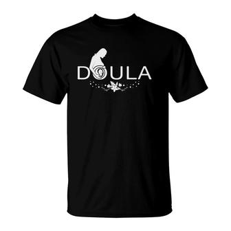 Womens Womens Doula Midwife Pregnancy Support Baby Birth V-Neck T-Shirt | Mazezy