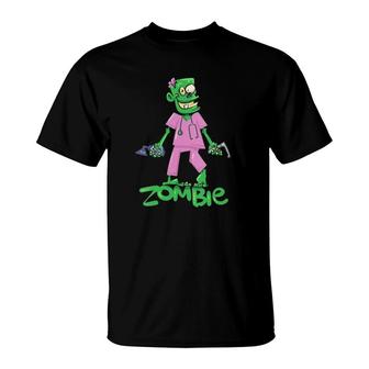 Womens Zombie Crna Fun And Cute Anesthesia Nurse Anesthetist Design V-Neck T-Shirt