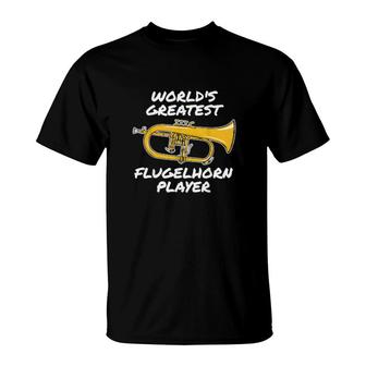 World's Greatest Flugelhorn Player Hornist Brass Band T-Shirt | Mazezy