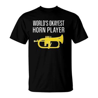World's Okayest Horn Player, Funny Flugelhorn T-Shirt | Mazezy