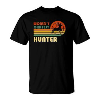 World's Okayest Hunter Funny Hunting Retro Vintage T-Shirt | Mazezy CA