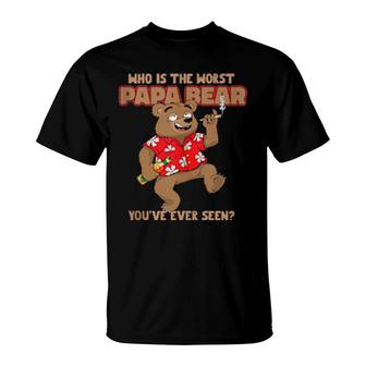 Worst Papa Bear Dad Joke Fathers Day Grandpa T-Shirt | Mazezy CA