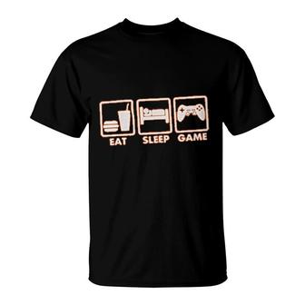 Youth Eat Sleep Game Funny Gamers Gaming T-Shirt | Mazezy