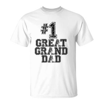 1 Great Granddad - Number One Sports Father's Day Gift T-Shirt | Mazezy