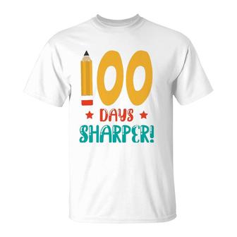 100 Days Sharper Funny Student Gift 100 Days Of School T-Shirt | Mazezy