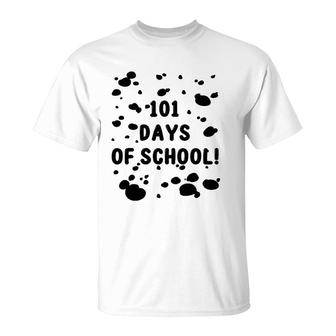 101 Days Of School Dalmatian Dog Pattern Teachers Kids T-Shirt | Mazezy