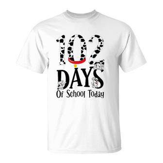 102 Days Of School Today Dalmatian Dog Boys Girls Kids T-Shirt | Mazezy