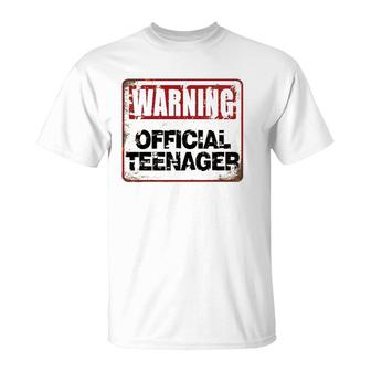 13Th Birthday Boys Girls Warning Official Teenager 13 Years T-Shirt | Mazezy UK