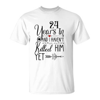 24Th Wedding Anniversary Gift For Her 24 Years Of Marriage T-Shirt | Mazezy