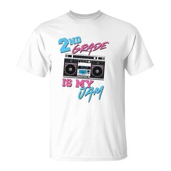 2Nd Grade Is My Jam Vintage 80S Boombox Teacher Student T-Shirt | Mazezy
