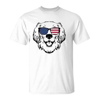 4Th Of July Golden Retriever Us American Flag - July Fourth T-Shirt | Mazezy