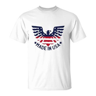 4th Patriotic Made In USA American Pride Eagle T-Shirt - Seseable