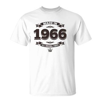 55Th Birthday Gift Made In 1966 All Original Parts T-Shirt | Mazezy
