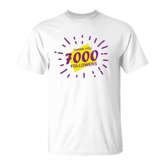 7000 Followers Thank You, Thanks Or Congrats For Achievement T-Shirt | Mazezy