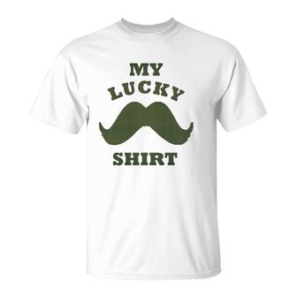 A Hipsters Funny Mens Grooming My Lucky Mustache T-Shirt | Mazezy