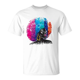 Afro Women Black Queen African American Melanin Queen T-Shirt | Mazezy