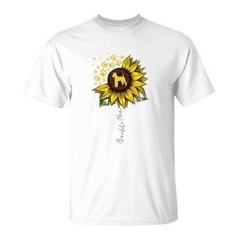 Airedale Mom Sunflower Airedale Terrier Gifts Dog Mom Mama T-Shirt | Mazezy