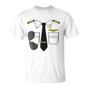 Airplane Airline Pilot Costume T-Shirt | Mazezy