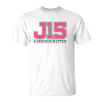 Aka Women J15 Founders' Day 1908 A Serious Matter Pink Green T-Shirt | Mazezy