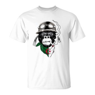 Algeria Algerian Flag Biker Tee Algeria T-Shirt | Mazezy