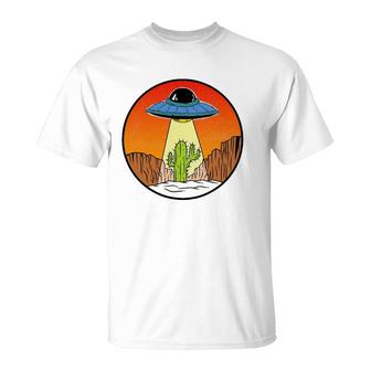 Aliens Unidentified Flying Object Area-51 Ufo Cactus T-Shirt | Mazezy