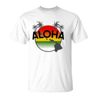 Aloha Hawaii Palm Tree - Feel The Aloha Hawaiian Spirit T-Shirt | Mazezy