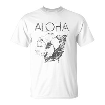 Aloha Hawaiian Flower Old School Hawaii T-Shirt | Mazezy
