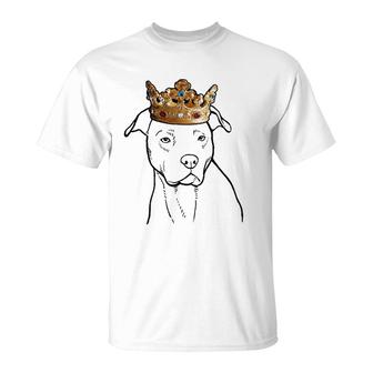 American Pit Bull Terrier Dog Wearing Crown T-Shirt | Mazezy