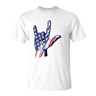 American Sign Language Asl I Love You Patriotic Deaf Pride T-Shirt | Mazezy