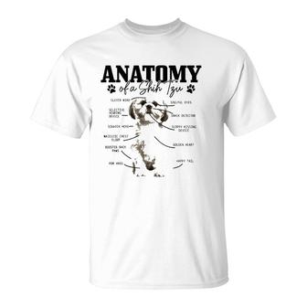 Anatomy Of A Shih Tzu Dog Funny Cute Pitbull Mom Pitbull Dad T-Shirt | Mazezy