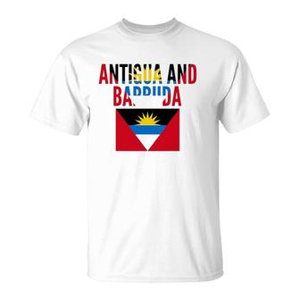 Antiguan Gift - Antigua And Barbuda Country Flag T-Shirt | Mazezy