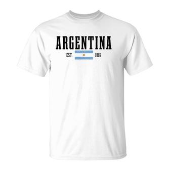 Argentina Est 1816 Argentinian Flag Pride Vintage Argentina T-Shirt | Mazezy
