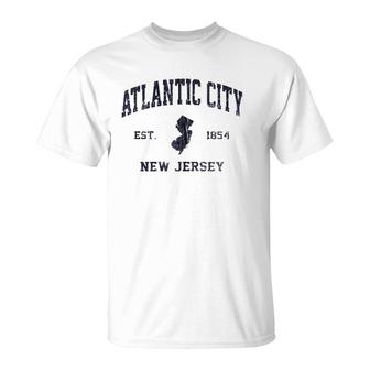 Atlantic City New Jersey Nj Vintage State Athletic Style Zip T-Shirt | Mazezy
