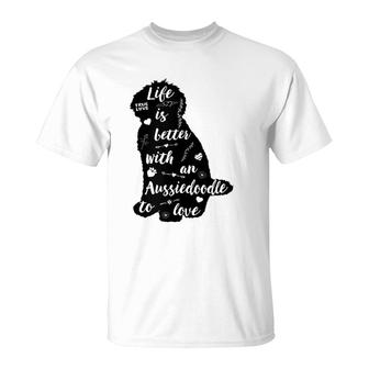 Aussiedoodle Design For Aussiedoodle Dog Lovers Raglan Baseball Tee T-Shirt | Mazezy