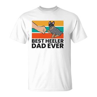 Australian Cattle Dog Best Heeler Dad Ever Blue Heeler Dad T-Shirt | Mazezy