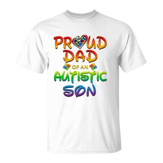 Autism Awareness Wear Proud Dad Of Son Men Women T-Shirt | Mazezy