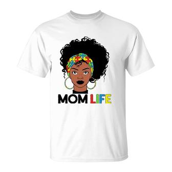 Autism Mom Life Bandana Mother’S Day Afro American Black Mom T-Shirt | Mazezy