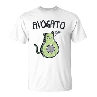 Avogato Funny Avocado Cat T-Shirt | Mazezy