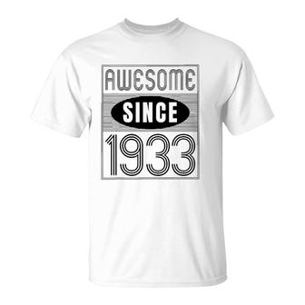 Awesome Since 1933 89 Years Old Birthday Gift Vintage Retro T-Shirt | Mazezy