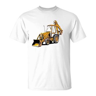 Backhoe Excavator Construction Operator Heavy Equipment T-Shirt | Mazezy