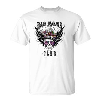 Bad Moms Club Leopard Skull Mom Funny Mom Mother's Day Gifts T-Shirt | Mazezy UK