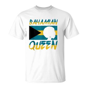 Bahamian Queen Bahamas Flag Pride Home Country Heritage T-Shirt | Mazezy
