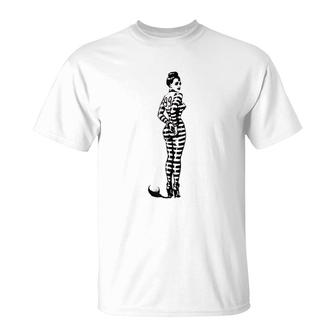 Ball Chain Pin Up Girl Prison Catsuit T-Shirt | Mazezy