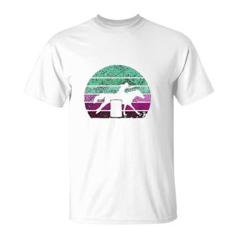 Barrel Racing Horse Lover Vintage Sunset Country Girl T-Shirt - Thegiftio