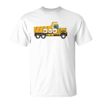 Best Dad Yellow Construction Trucks T-Shirt | Mazezy