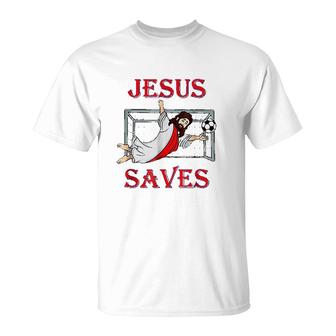 Best Jesus Saves Soccer Goalie T-Shirt | Mazezy