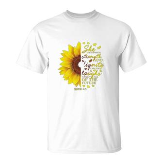 Bible Verse Sunflower Scripture Religious T-Shirt - Thegiftio