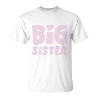 Big Sister Promoted To Big Sister Announcement Big Sister Pink T-shirt - Thegiftio UK